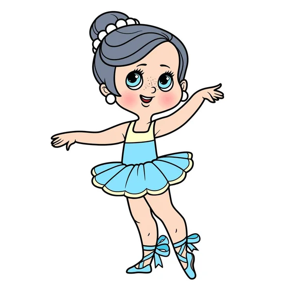 Belle Dessin Animé Petite Fille Ballerine Tutu Luxuriante Variation Couleur — Image vectorielle