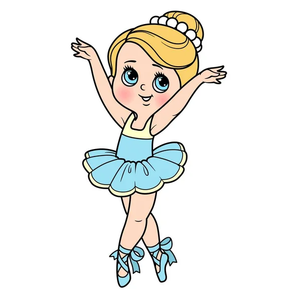 Leuke Cartoon Ballerina Meisje Dans Weelderige Tutu Kleur Variatie Voor — Stockvector