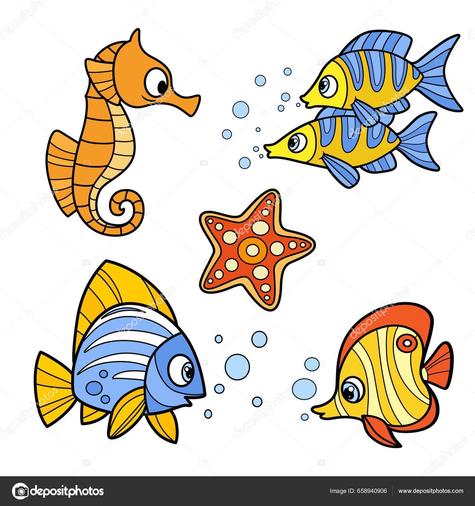 Desenho De Página Para Colorir Peixe Desenhos Animados Peixes Da