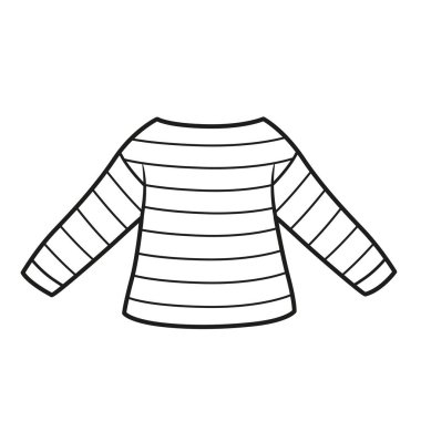 Beyaz arkaplanı renklendirmek için uzun kollu, soyulmuş tişört taslağı