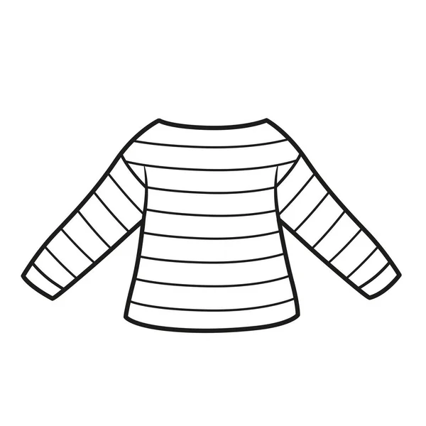 Shirt Rayé Manches Longues Basique Pour Coloration Sur Fond Blanc — Image vectorielle