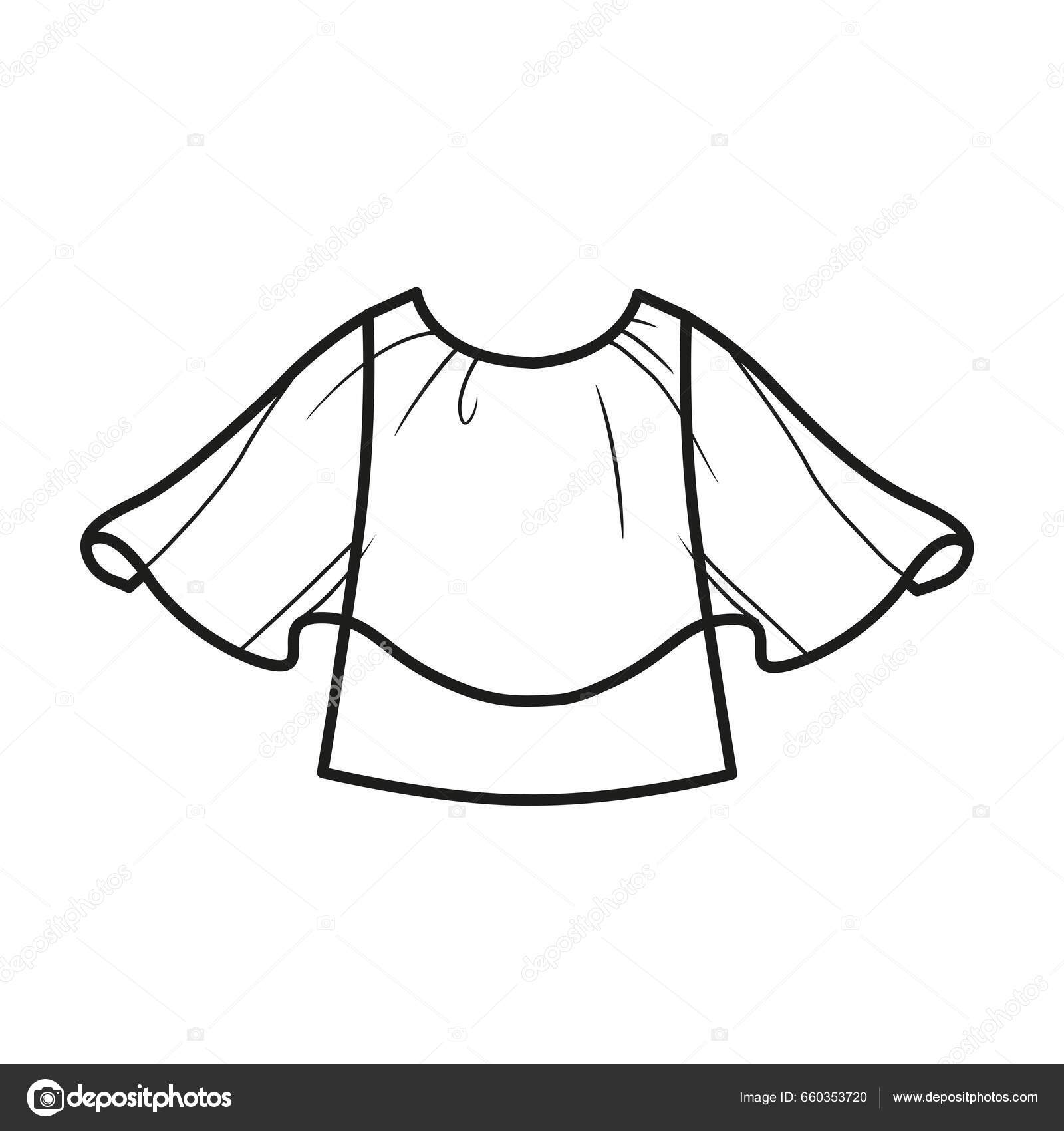 Μπλούζα Διάφανη Κάπα Περίγραμμα Για Χρωματισμό Λευκό Φόντο Διανυσματικό  Αρχείο από ©yadviga660353720