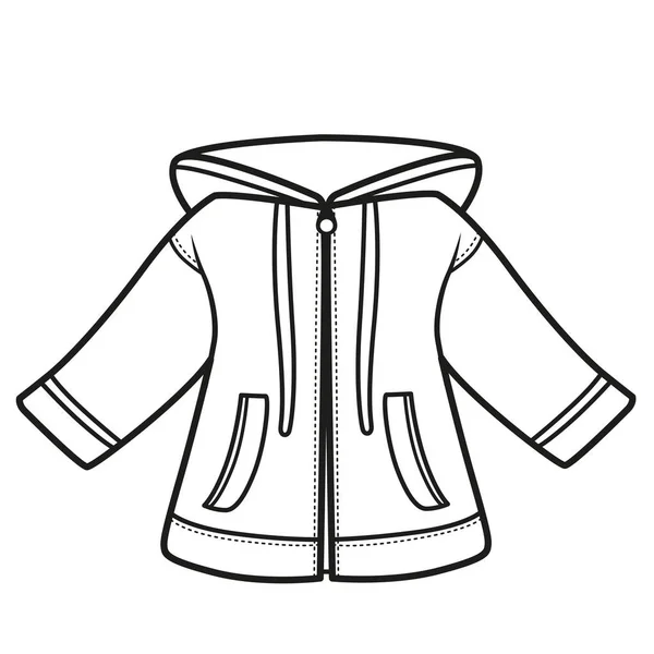 Ветровка Куртка Случайный Контур Окраски Белом Фоне — стоковый вектор