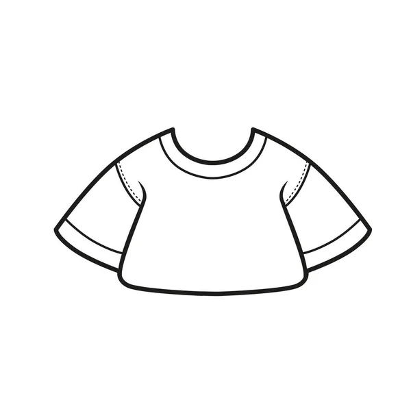 Τυλιγμένο Φαρδύ Shirt Περίγραμμα Για Χρωματισμό Λευκό Φόντο — Διανυσματικό Αρχείο