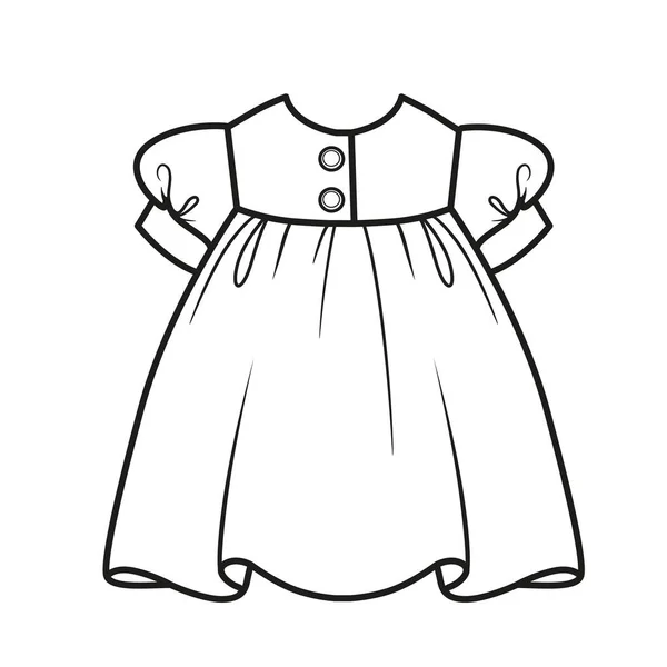 白い背景にページを着色するための美しいドレスアウトライン — ストックベクタ