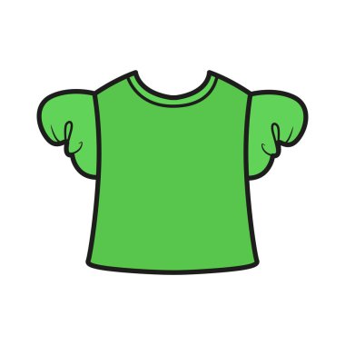 Beyaz arkaplandaki renkli sayfa için kabarık kollu güzel bir günlük bluz