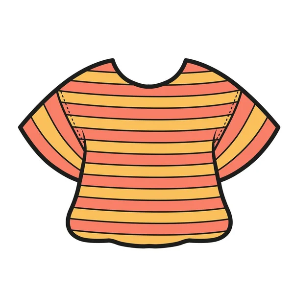 Variación Color Camiseta Casual Rayada Para Colorear Página Sobre Fondo — Archivo Imágenes Vectoriales