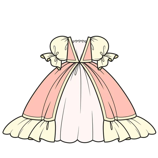 Όμορφη Πρησμένο Φόρεμα Μπάλα Για Μια Πριγκίπισσα Παραλλαγή Χρώμα Για — Διανυσματικό Αρχείο