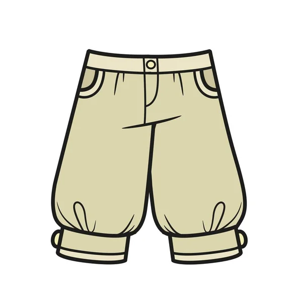 Kalhoty Manžetami Barevné Variace Pro Zbarvení Stránky Bílém Pozadí — Stockový vektor