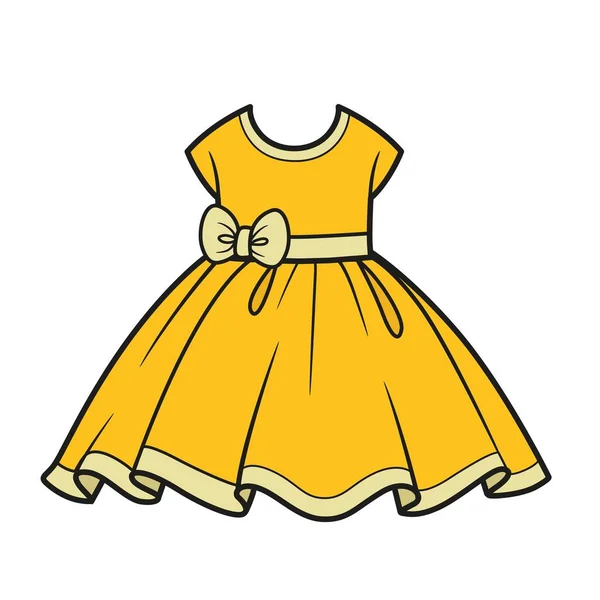 Dress Fluffy Skirt Color Variation Coloring White Background — Stock Vector