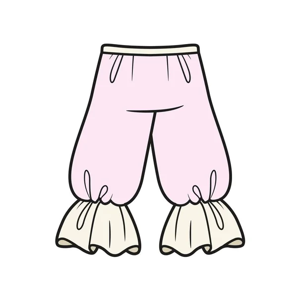 Pluizige Pantalons Met Ruches Kleurvariatie Voor Kleurplaten Een Witte Achtergrond — Stockvector
