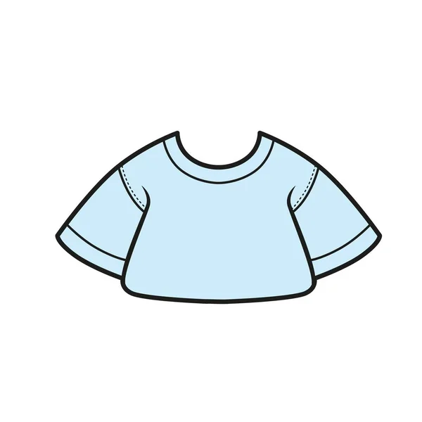 Instoppad Bred Shirt Färgvariation För Färg Sida Vit Bakgrund — Stock vektor