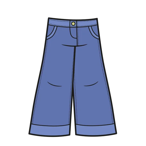 Amplia Variación Color Jeans Para Colorear Página Sobre Fondo Blanco — Vector de stock