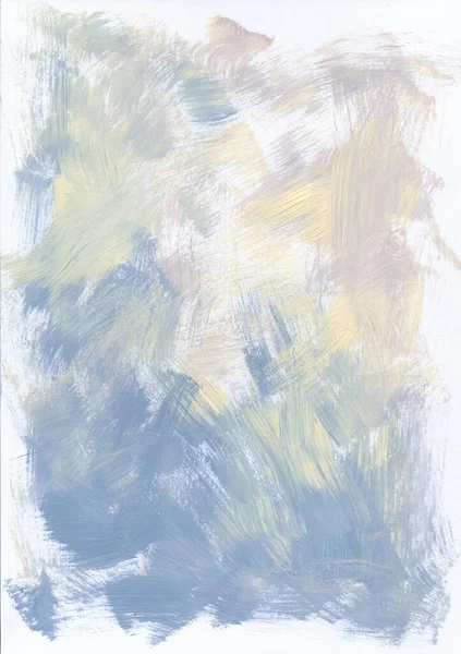 Artistic Blue Yellow Background Acrylic Paints Using Dry Brush Technique — Stock Photo, Image