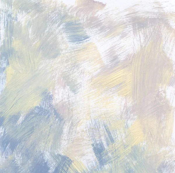 Square Artistic Blue Yellow Background Acrylic Paints Using Dry Brush — Stock Photo, Image