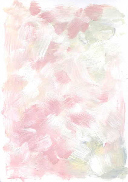 Artistic Pink White Green Beige Background Dry Brush Acrylic Paints — Stock Photo, Image