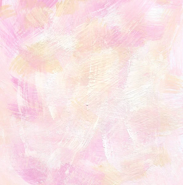 Vierkante Artistieke Roze Gele Achtergrond Met Droge Borstel Acryl Verf — Stockfoto