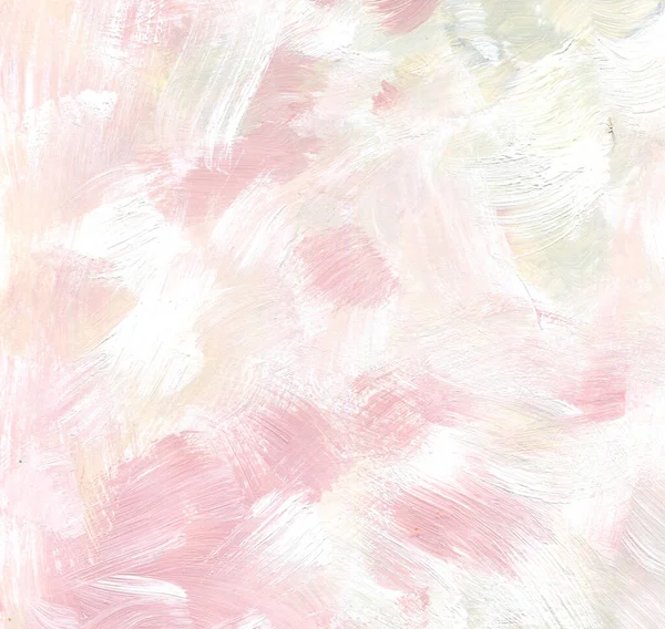 Square Artistic Pink White Green Beige Background Dry Brush Acrylic — Stock Photo, Image