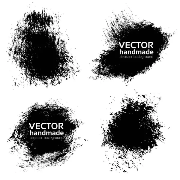 Vector Abstracto Texturizado Trazos Negros Hechos Mano Fondos Pintados Por — Vector de stock