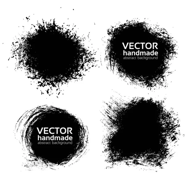 Fond Noir Texturé Vectoriel Abstrait Fonds Peints Pinceau Sec Isolé — Image vectorielle
