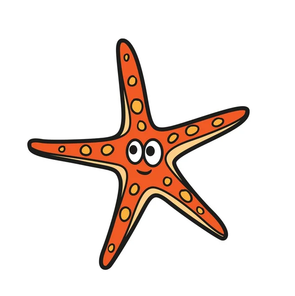 Cute Carton Starfish Thin Beams Color Variation Coloring Page Isolated — Stock Vector