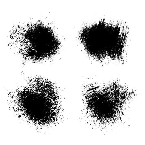 Αφηρημένα Μαύρα Strokes Υπόβαθρα Ζωγραφισμένα Από Ξηρό Πινέλο Απομονώνονται Λευκό — Διανυσματικό Αρχείο