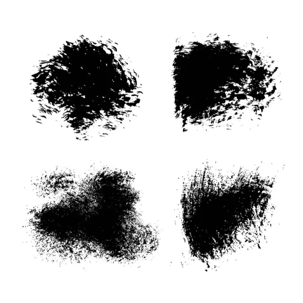 Traits Vectoriels Noirs Abstraits Fonds Peints Pinceau Sec Isolé Sur — Image vectorielle