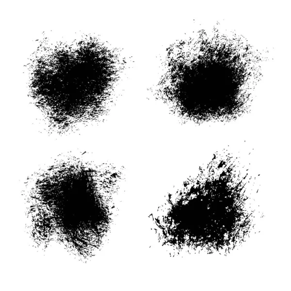 Абстрактные Черные Штрихи Подложки Нарисованные Сухой Кистью Белом Фоне — стоковый вектор