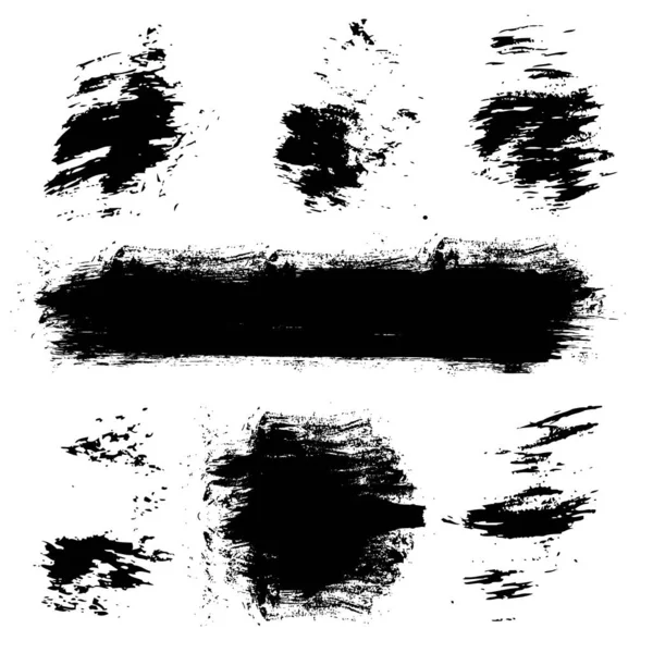 Abstract Vector Textuur Handgemaakte Verschillende Vorm Zwarte Strepen Achtergronden Geschilderd — Stockvector