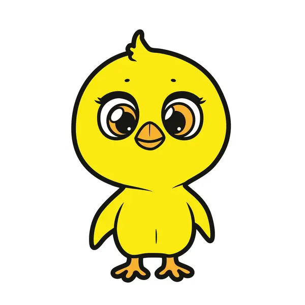Cute Cartoon Little Baby Chick Color Variation Isolated White Background — Stock Vector