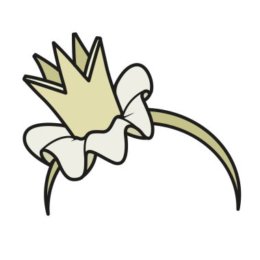 Küçük prenses tacı ile beyaz arka planda küçük bir renk varyasyonu