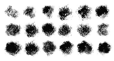 Beyaz arkaplanda soyut desenli mürekkep izleri büyük küme 