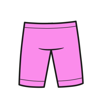 Spor pembe bisiklet şortu çizgisel çizim