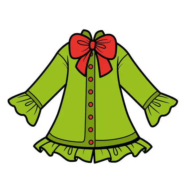 stock vector Elegant green cardigan for the New Year's Elf costume