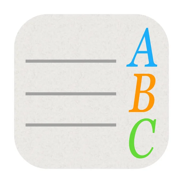 Значок Алфавитного Списка Буквами Abc — стоковое фото