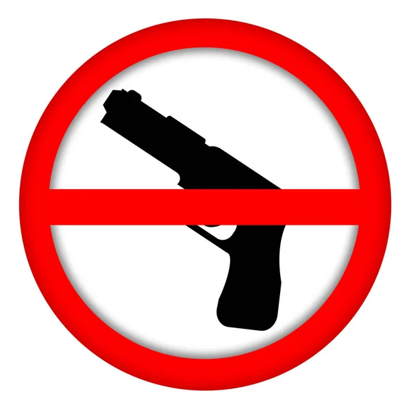 禁止在白色背景上孤立的武器标志 — 图库照片
