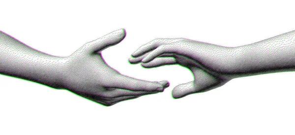Руки Тянутся Друг Другу Понятие Человеческих Отношений Единства Партнерства Векторная — стоковый вектор