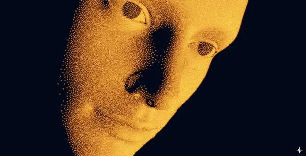 Netzwerk Bildet Menschliches Gesicht Technologie Und Robotikkonzept Anonyme Soziale Maskierung — Stockvektor