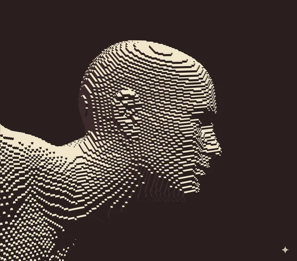 Отрезанная Человеческая Голова Кубиков Концепция Успеха Расы Конкуренции Минималистичный Дизайн — стоковый вектор