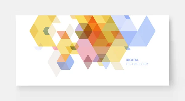 Şeffaf Renkli Şekillere Sahip Soyut Geometrik Arkaplan Poster Broşür Afiş — Stok Vektör