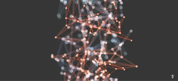 粒子の抽象的な背景 分子構造 化合物だ 3D接続の概念 ソーシャルネットワーク 未来的なテクノロジースタイル バナー チラシ ポスター カバー — ストックベクタ