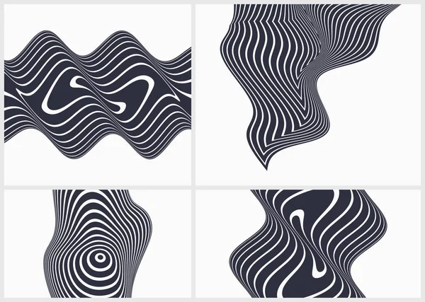 Black White Design Pattern Optical Illusion Geometric Background Stripes Vector 矢量图形