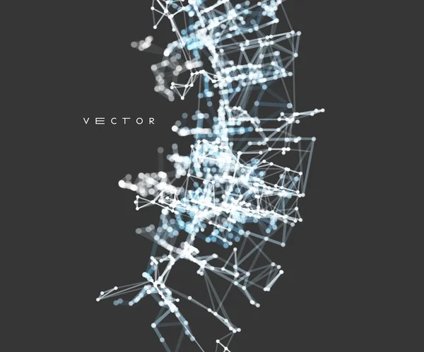 Connection Structure Virtual Abstract Background Particles Futuristic Technology Style Vector — Stock Vector