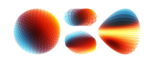 Сфера Эллипс Абстрактный Геометрический Дизайн Векторная Иллюстрация Различных Перекрывающихся Элементов — стоковый вектор