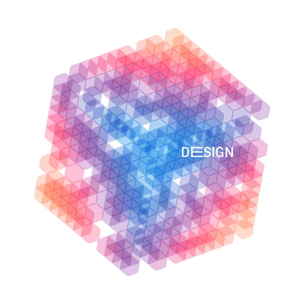 封面设计模板 抽象几何元素 小册子 传单或展示的3D矢量插图 — 图库矢量图片