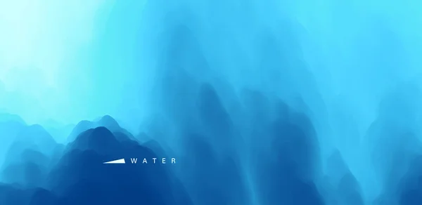青い抽象的な海の風景 波と現実的な風景 自然を背景に カバーデザインテンプレート バナー チラシ ポスターやパンフレットのための3Dベクトルイラスト — ストックベクタ