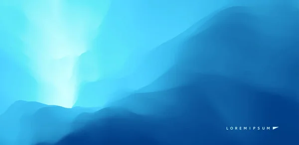 青の抽象的な背景 空の雲 山のある風景します デザインのベクトル図 — ストックベクタ