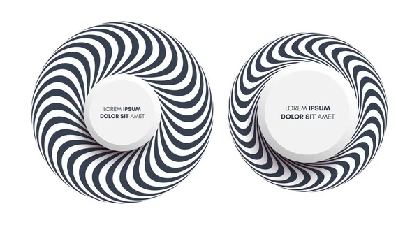 Élément Design Rayé Abstrait Spirale Rotation Mouvement Tourbillonnant Illustration Vectorielle — Image vectorielle
