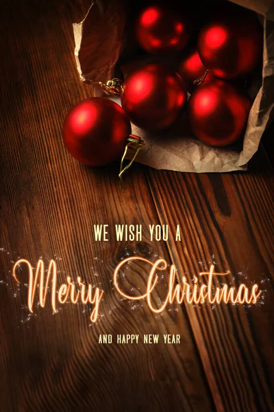 Wij Wensen Prettige Kerst Gelukkig Nieuwjaar Handgeschreven Belettering Tipografie Ontwerp — Stockfoto
