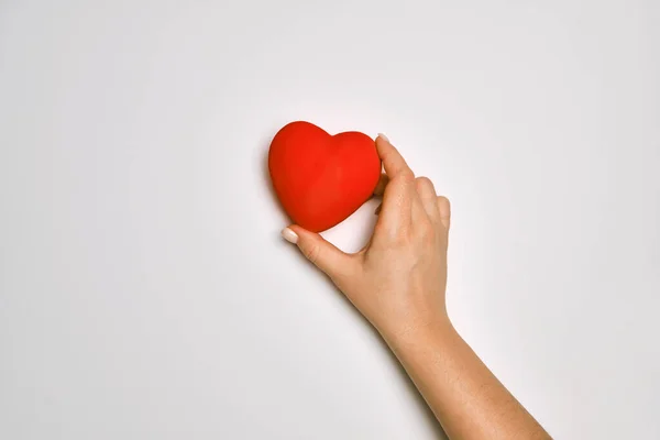 Manos Que Sostienen Corazón Rojo Atención Médica Amor Donación Órganos — Foto de Stock